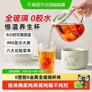 小熊养生壶全玻璃家用多功能养生杯办公室小型电炖杯