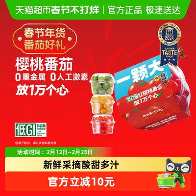 一颗大新鲜采摘樱桃番茄