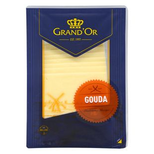 荷兰进口格兰特高达奶酪黄波芝士片原制即食三明治汉堡干酪片160g