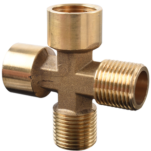 铜四通接头十字水管Y型三通分水器一内二外三外丝口4分6分4通配件