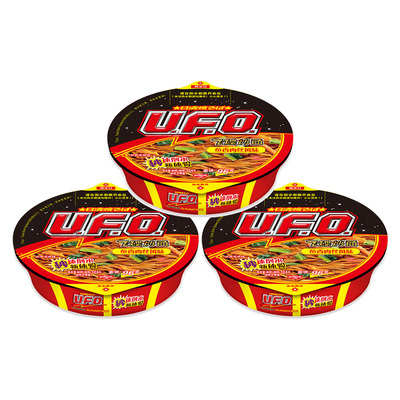 日清UFO飞碟炒面鱼香肉丝风味124g3盒方便面干拌面夜宵泡面