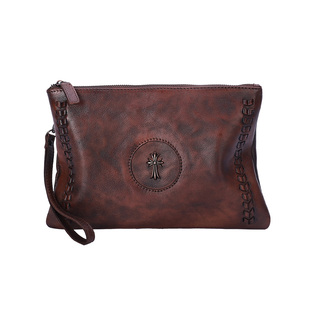 法缇斯真皮男女中性手拿包包复古做旧大容量手提信封包牛皮手抓包