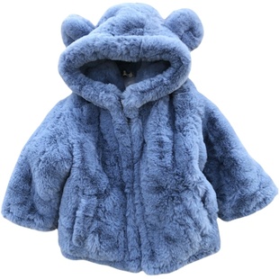 男童棉衣女童外套加厚冬装宝宝仿皮草兔绒羊羔绒棉袄毛毛上衣保暖