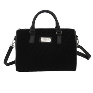 出口欧美包包女毛绒绒波士顿菱格枕头包大容量单肩手提斜挎拉链包