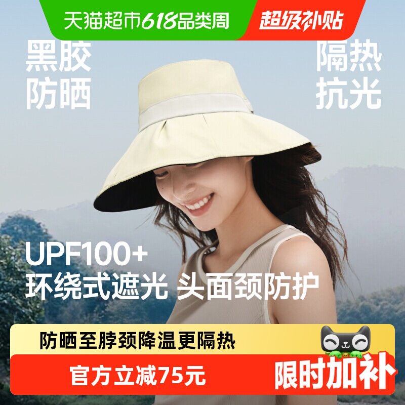 【下拉领优惠】蕉下黑胶大檐防风保暖帽女秋冬户外遮阳贝壳渔夫帽