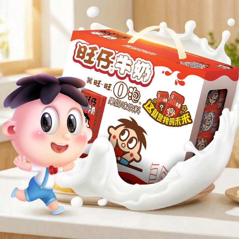 旺旺组合装牛奶+O泡125ml×20盒图片