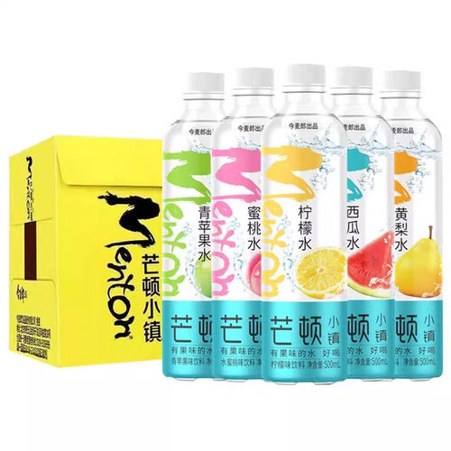 今麦郎芒顿小镇500ml×9/12/24瓶柠檬水蜜桃苹果味饮料超链