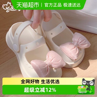 外穿包头拖鞋 甜美蝴蝶结女童夏季 ins仙女风两穿玛丽珍凉鞋 细细条