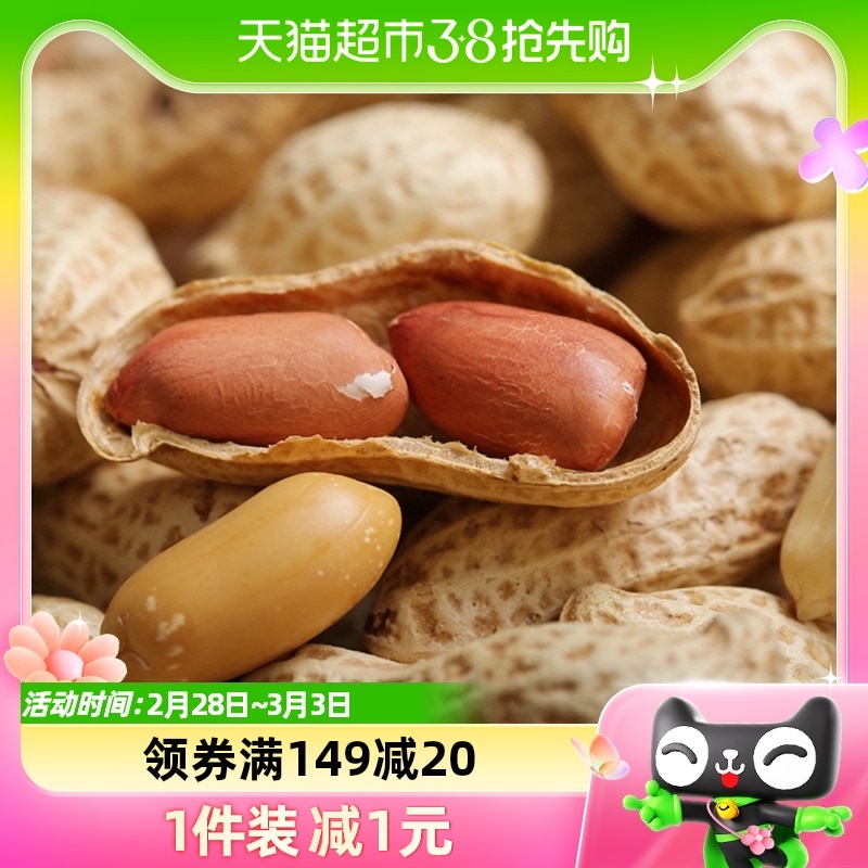 徽记食品咸干味带壳煮花生下酒菜300g办公室零食干货坚果炒货食品
