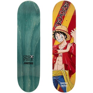JUSTICE海贼王联名款滑板板面 航海王专业双翘动作板 包邮包砂