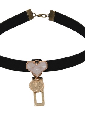 choker原创设计风桃心人像项链