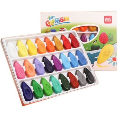 得力水滴无毒涂鸦婴儿2岁蜡笔