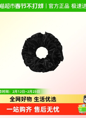 DODOGOGO黑色缎面大肠发圈女2025新款发饰头饰韩系高级感褶皱头绳