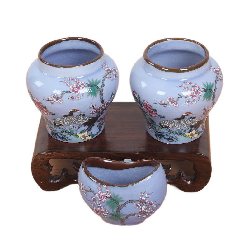 陶瓷画眉鸡心杯鸟食杯