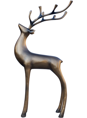 抽象风梅花鹿玻璃钢网红园林景观