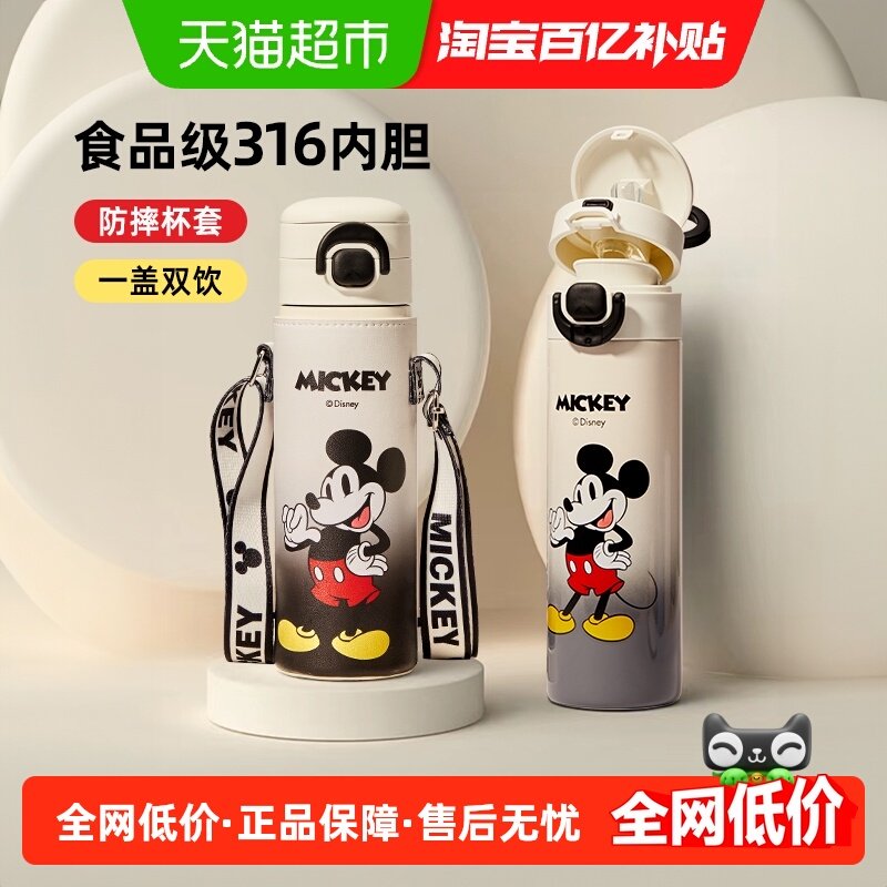 迪士尼儿童保温杯上学专用男孩小学生吸管水杯316双饮口便携水壶,餐饮具,保冷/保温杯,淘宝优惠券,粉丝福利购,淘宝优惠卷