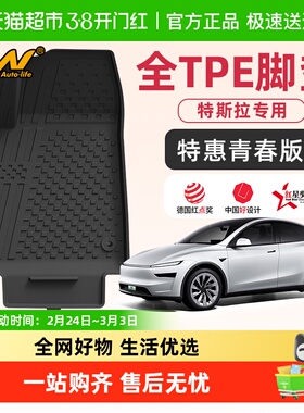 3W全TPE脚垫青春版适用于特斯拉焕新ModelY Model3新款专用脚垫丫