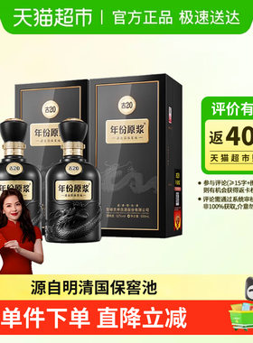 古井贡酒年份原浆古20-52度500ml*2瓶经典浓香国产白酒礼袋酒水