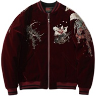 冬季绣花横须贺夹克棒球领外套