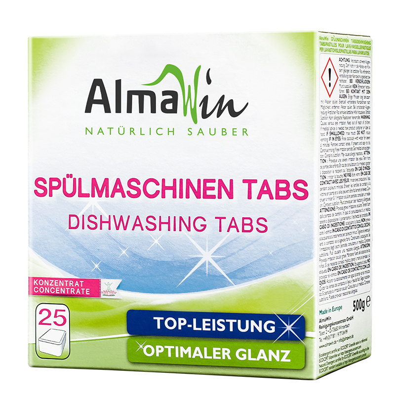 Almawin德国进口洗碗机洗碗粉洗碗块洗涤剂亮碟剂清洁块500g/25块