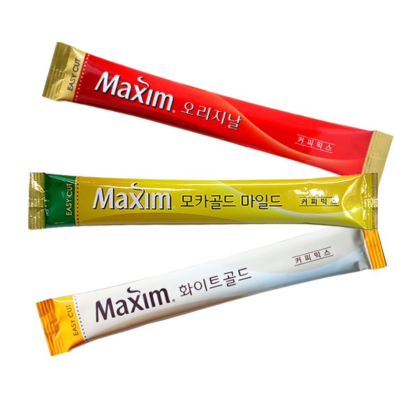韩国麦馨Maxim三合一进口咖啡黄摩卡白金红原味三款混合50条装