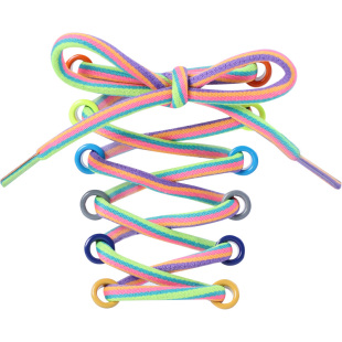 老爹鞋鞋带圆形男女粗高帮马丁靴空军一号yeezy椰子鞋带绳黑彩色