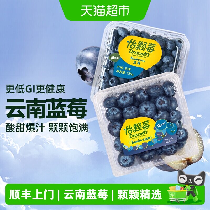 顺丰上门DRISCOLL'S/怡颗莓新鲜水果云南蓝莓小/中/大果时令水果 - 实物图