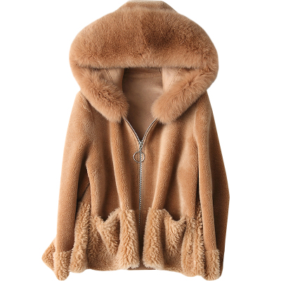 羊剪绒大衣清仓宽松显瘦时尚皮草