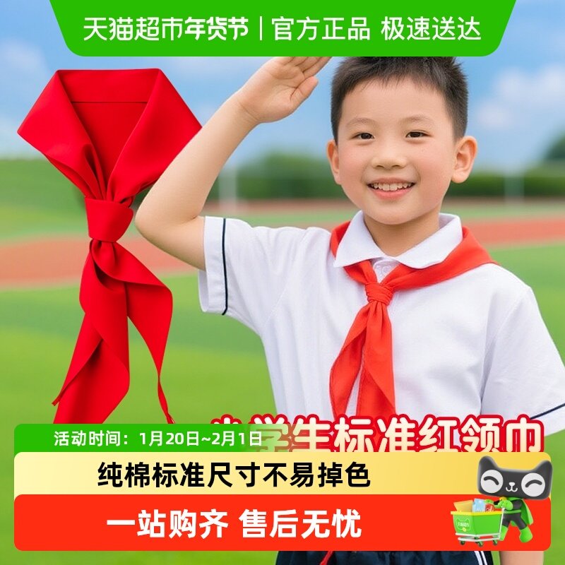得力红领巾手系小学生少先队纯棉标准抗皱涤纶初中生正品不掉色,文具电教/文化用品/商务用品,红领巾,淘宝优惠券,粉丝福利购,淘宝优惠卷