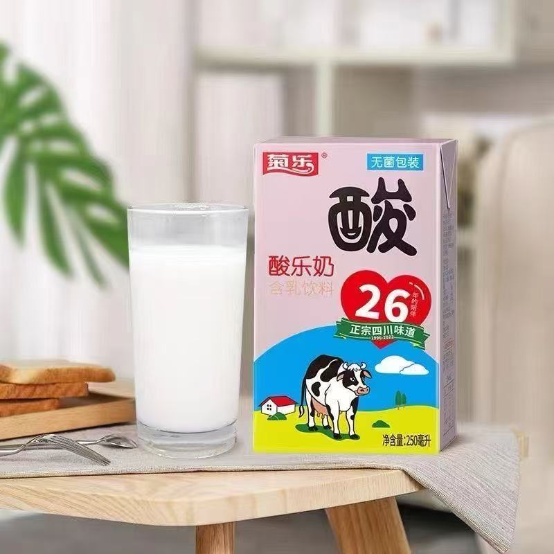 四川成都特产菊乐酸乐奶250ml 16盒儿童早餐奶经典原味含乳饮料