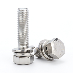 304不锈钢切边外六角三组合螺丝 六角三组合组合螺栓M5M6M8M10M12