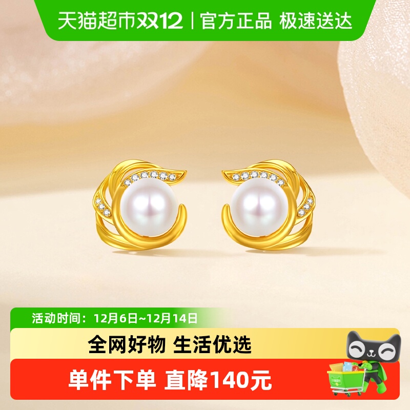 梦金园925银时尚几何设计耳饰