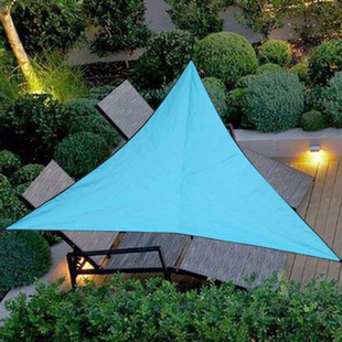 户外防晒网遮光布遮阳网隔热帆色三角型园艺防雨水米黄