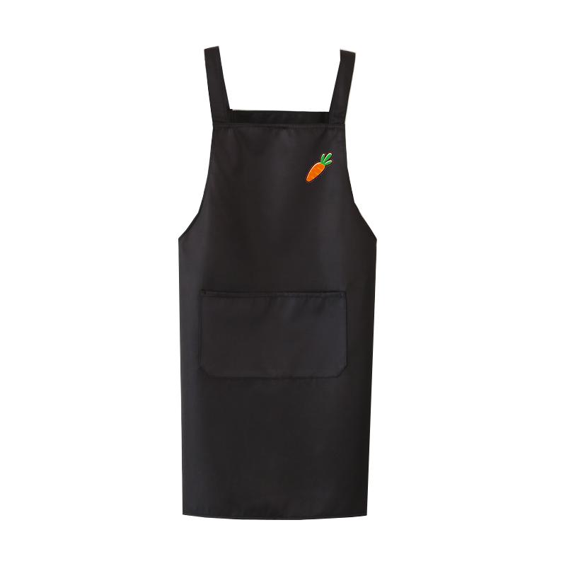 时尚简约纯色防水围裙女成人家用家务店员工作服罩衣男防油定制字