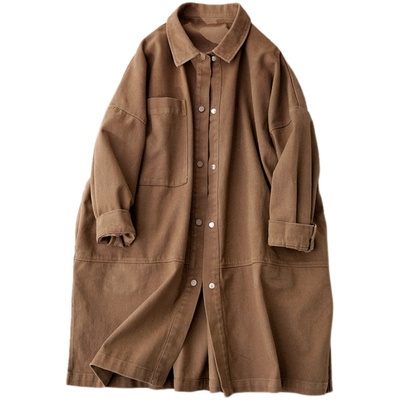 棉布塌肩秋季新品休闲风薄外套