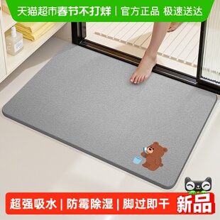 大江硅藻泥地垫浴室吸水脚垫卫生间门口防滑垫厕所地毯硬硅藻土