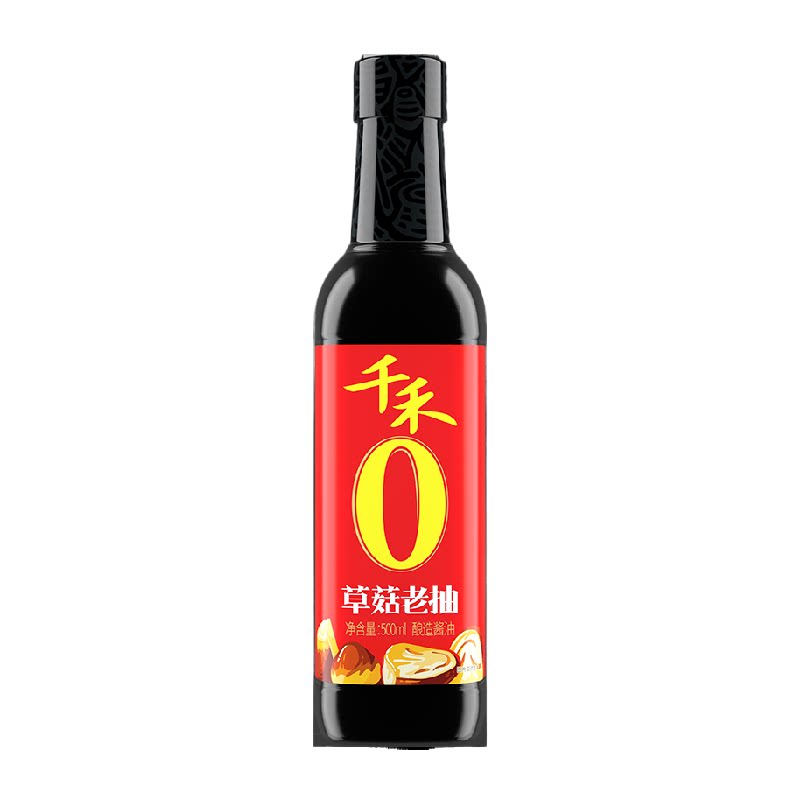 千禾0添加草菇老抽酱油图片