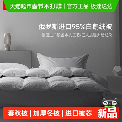 斯诺曼俄罗斯进口95%白鹅绒被子