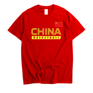 中国男篮国家队世界杯篮球队服定制CHINA郭艾伦易建联短袖T恤定做