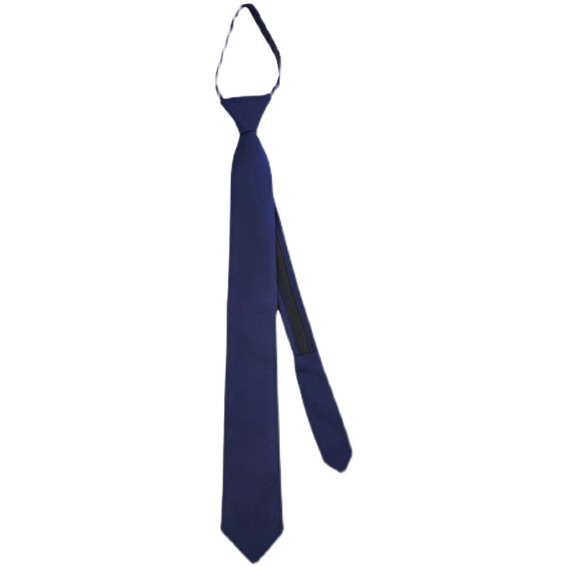 色织纯色领带套装拉链式男窄版手打款商务藏青宽版8cm小斜柄领结