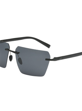 无框墨镜男士开车防晒偏光太阳镜