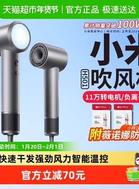 下拉详情淘金币】小米米家高速吹风机H501负离子大风力护发电吹风
