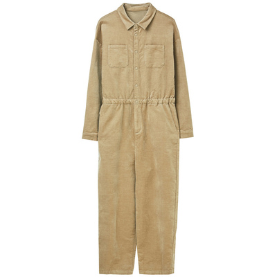 布景连体裤女春季新款潮流工装风束腰宽松高腰灯芯绒休闲长裤3107