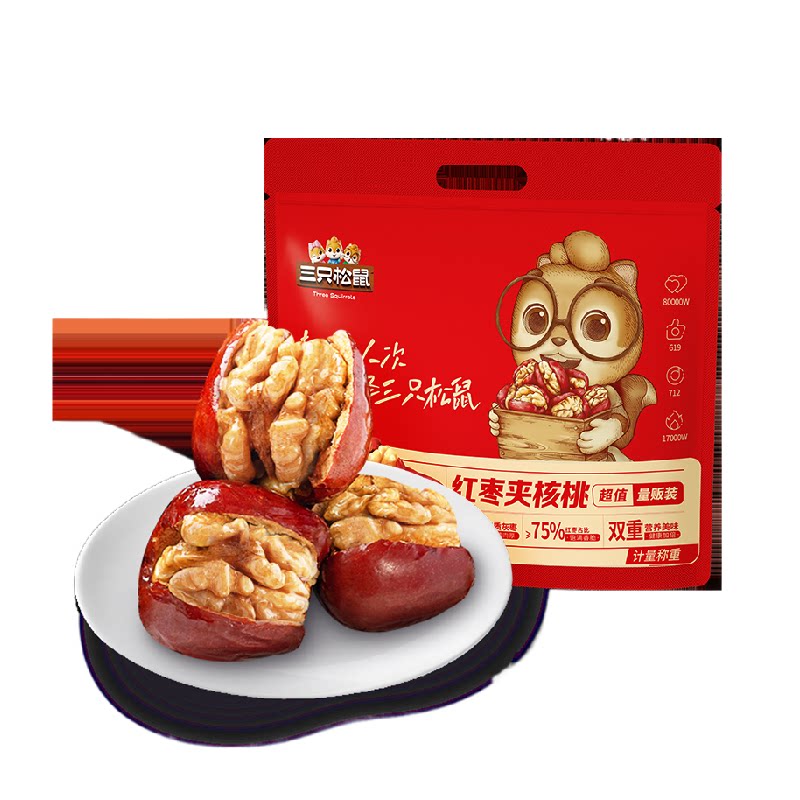 三只松鼠红枣夹核桃零食400g图片