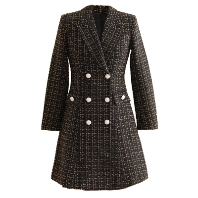 小香风名媛气质显瘦半身毛呢外套