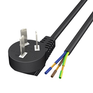 10a电源线三芯带插头国标1.5全铜2.5平方16a孔单头裸尾自接排插线