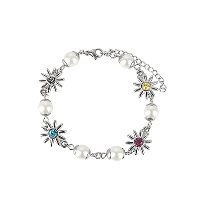 首饰ins太阳花潮人个性珍珠手链