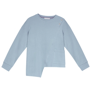 铜牛bless春季网纹双面不对称居家上装睡衣长袖衫女VS161