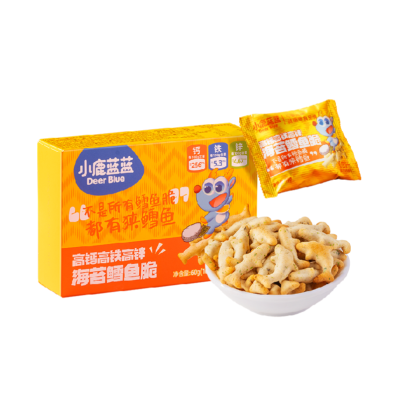 【U】小鹿蓝蓝高钙高铁高锌海苔鳕鱼脆夹心儿童零食品牌