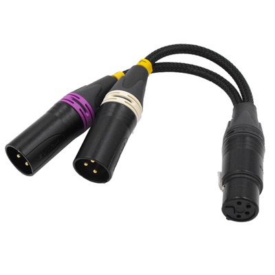 耳机转接线耳放转换头四芯卡农转双三芯卡农 hekv2连胆机订制升级